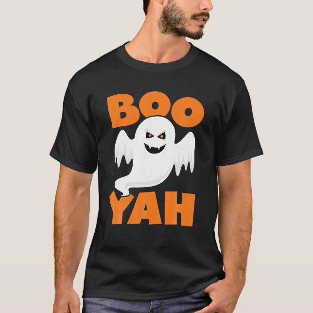 T-shirt Boo Yah Funny Éffrayant mignon Halloween Fall Ghos (Devant)
