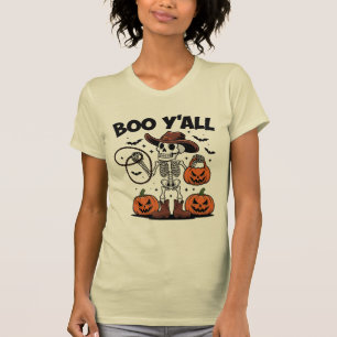 T-shirt Boo Y'all Skeleton Cowboy Halloween