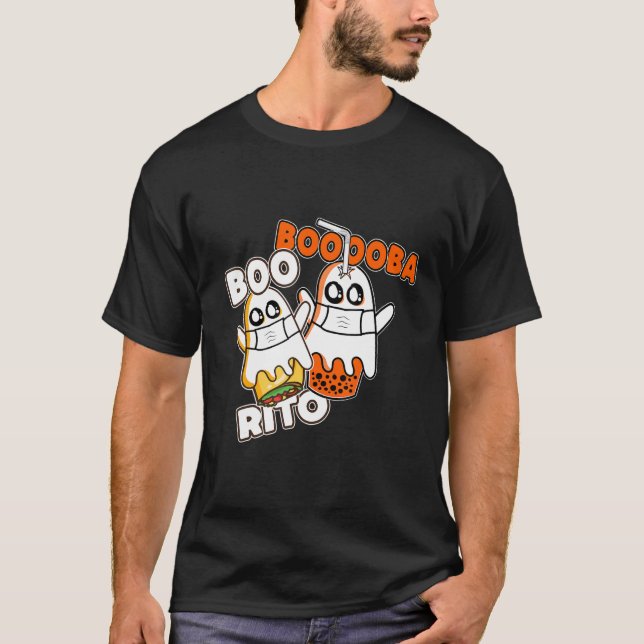 T-shirt Booba Boo rito Kawai Boba Tea Burrito à Hallo (Devant)