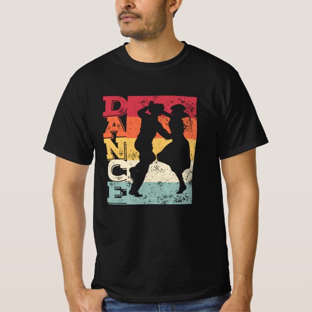 T-shirt Boogie Woogie Swing Danser Couleurs rétro Vintage (Devant)
