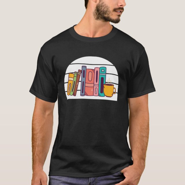 T-shirt Book  Bookshelf Bookworm and Reading Fans Books (Devant)
