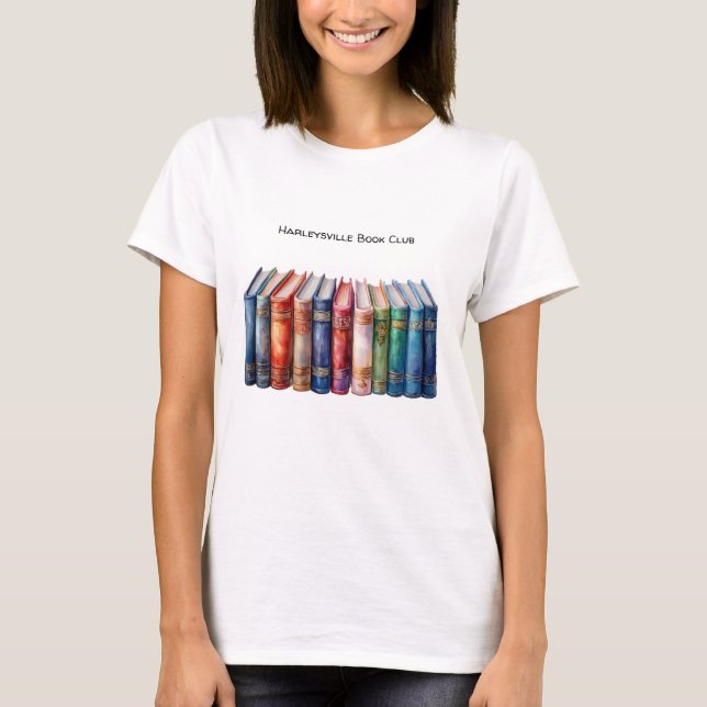 T-shirt Book Club Customizable Text Hardcover Books (Devant)