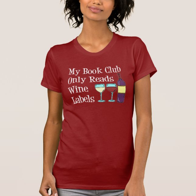 T-shirt Book Club Only Lit Wine Étiquettes (Devant)