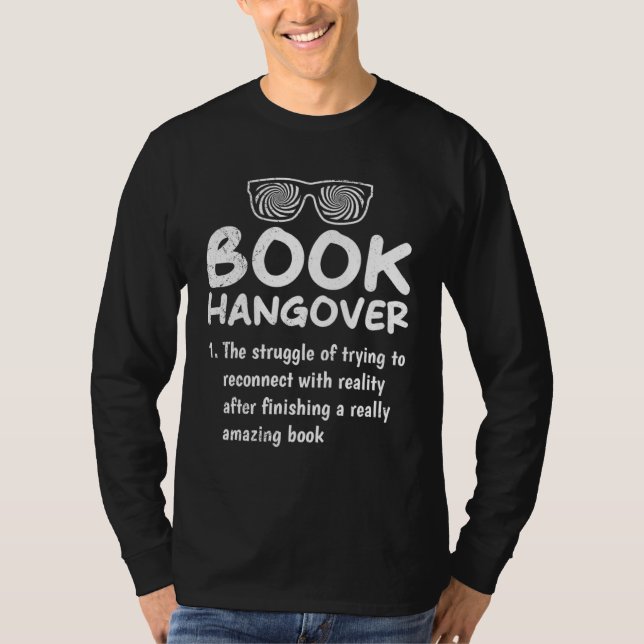 T-shirt Book Hangover book  and booknerds Bookworm (Devant)