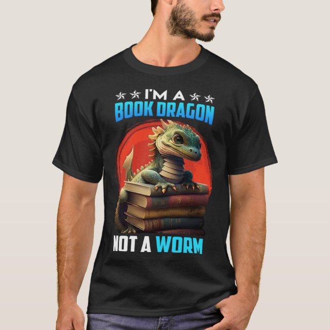 T-shirt Book lover Book Dragon Reading friends bookworm Bo (Devant)