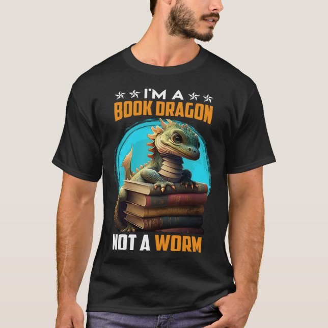 T-shirt Book lover Book Dragon Reading friends bookworm Bo (Devant)