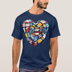 T-shirt Book Lover Heart Shape club de lecture Librarian L