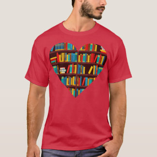 T-shirt Book Lover Heart Shape Reading Club Librarian Book