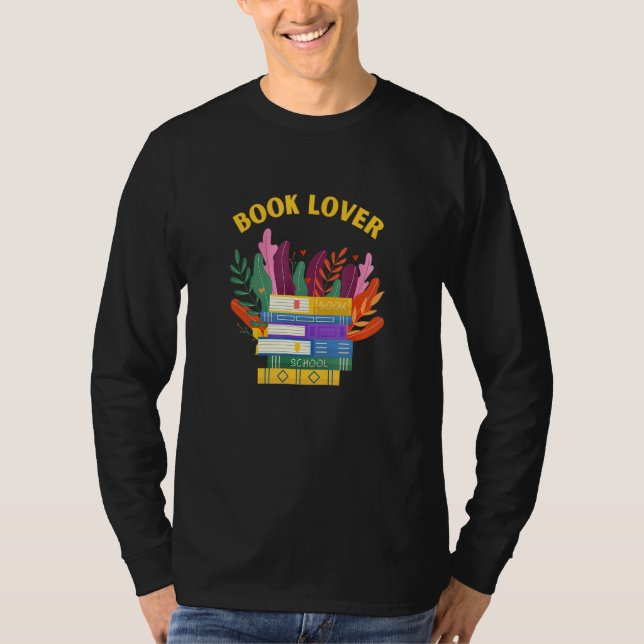 T-shirt Book Lover Plants love Big Books Read (Devant)