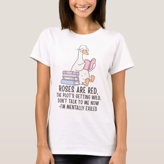 T-shirt Book Lover Reading Goose (Devant)