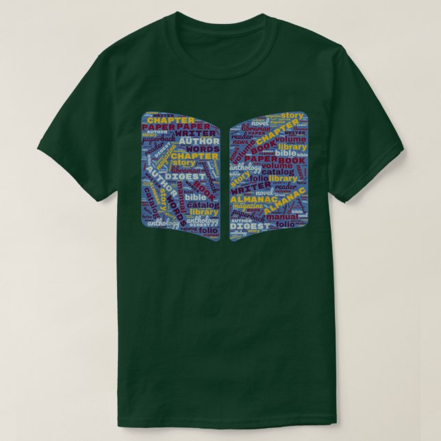 T-shirt Book Lovers Word Cloud Readers Funny Librarian Men (Design devant)