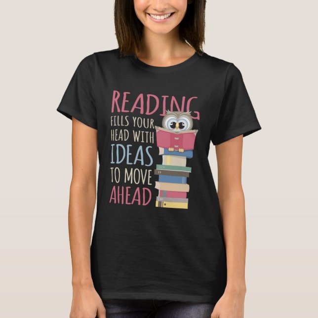 T-shirt Book Reader Reading Library & Librarian Bookworm O (Devant)