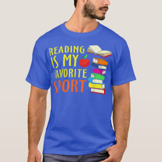 T-shirt Book Reading is My Favorite Sport Funny Sayings Xm