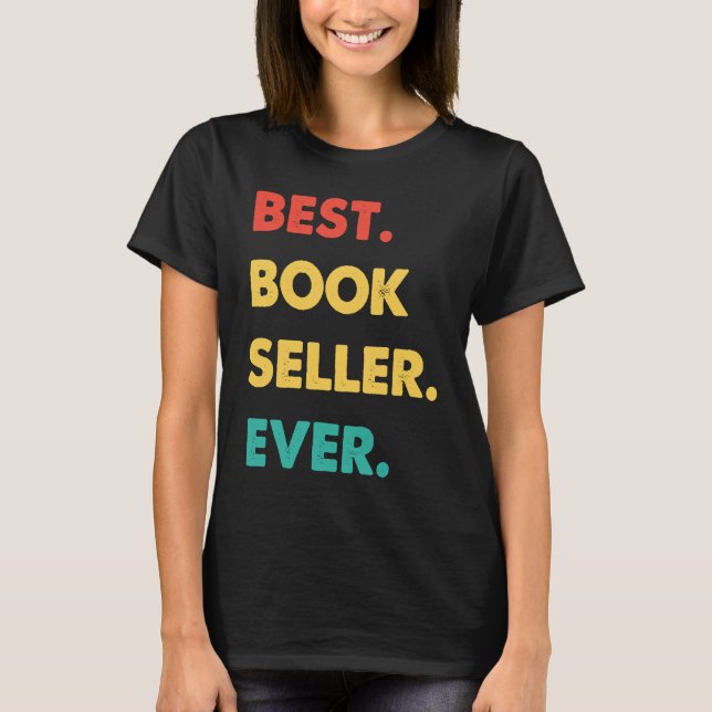 T-shirt Book Seller Retro Best Book Seller Ever (Devant)