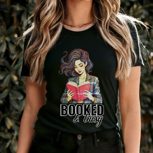 T-shirt Booked & Busy Avid Book Reader Club Noir