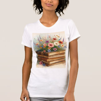 T-shirt Books in Full Bloom – Watercolor Wildflower