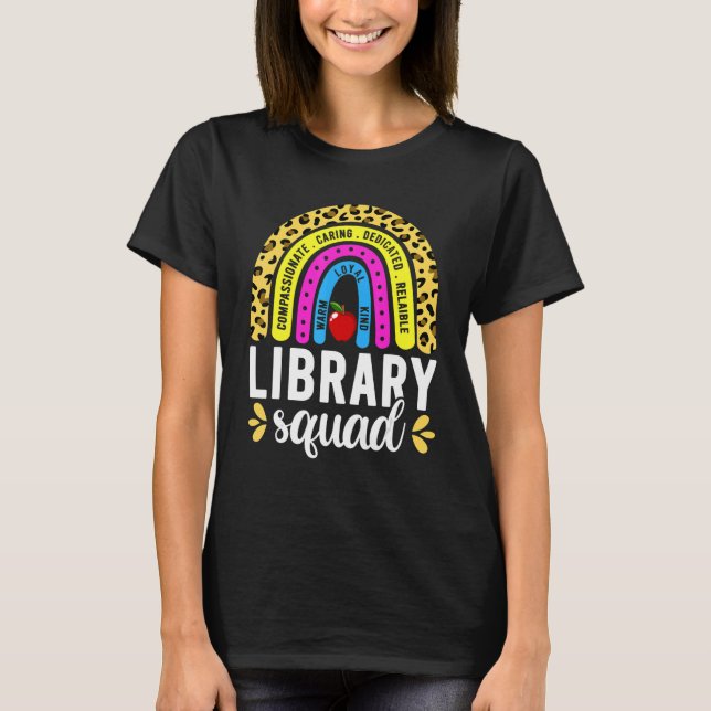 T-shirt Books Rainbow  For Librarian Women Library Squad (Devant)