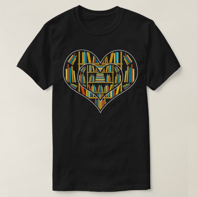 T-shirt Books Reader Heart Bookworm Book Nerd Gift Bookshe (Design devant)