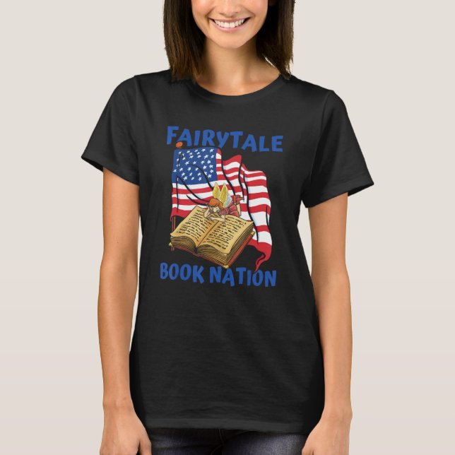 T-shirt Books Us Flag Bookworm Librarian  Writer Novel Boo (Devant)