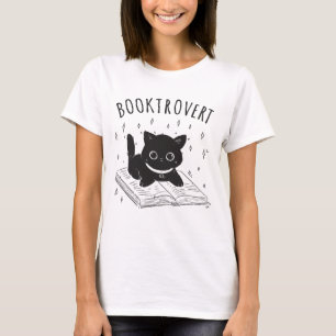 T-shirt Booktrovert chat avec livre et étoiles