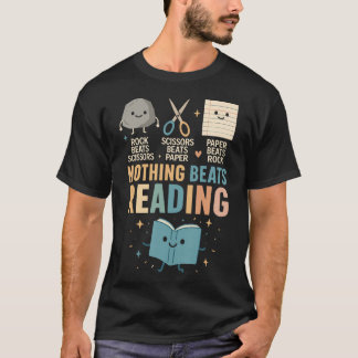 T-shirt Booktrovert Shirt Nothing Beat Reading Rock Paper 