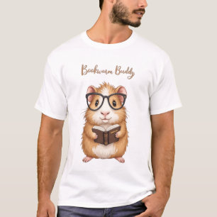 T-shirt Bookwordy - Aquarelle Guinée Pig Lecture