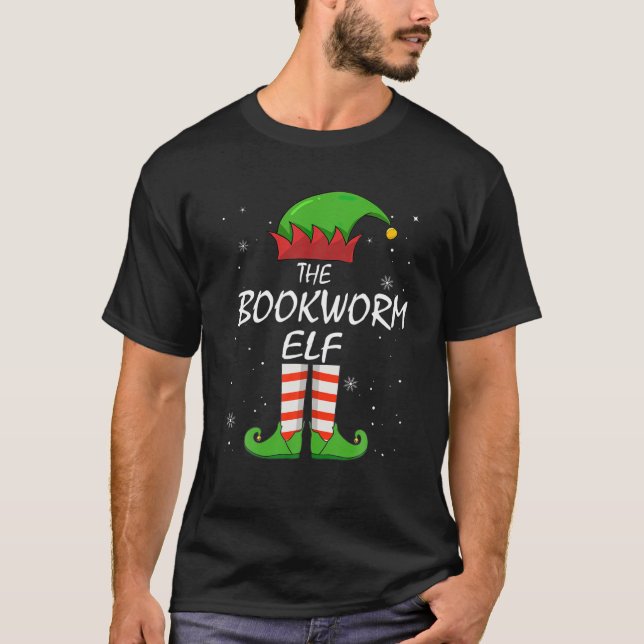 T-shirt BOOKWORM Elf Family Matching Group Christmas Pajam (Devant)