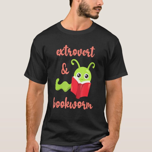 T-shirt Bookworm Extrovert Fun Book Reading 2 (Devant)
