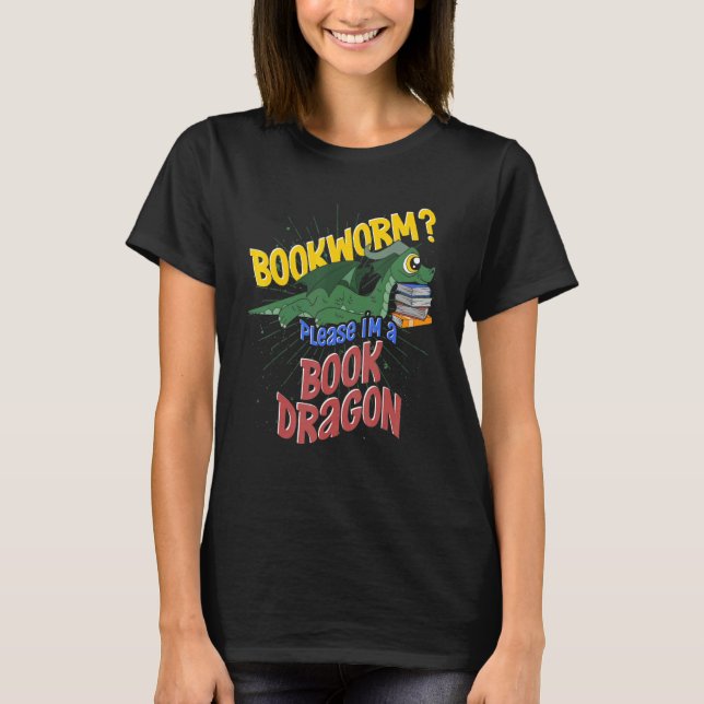 T-shirt Bookworm Livre Lecture Mythique Créature Mignonne  (Devant)