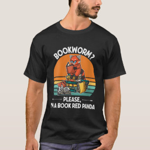 T-shirt Bookworm S'Il Vous Plaît Je Suis Un Livre Red Pand