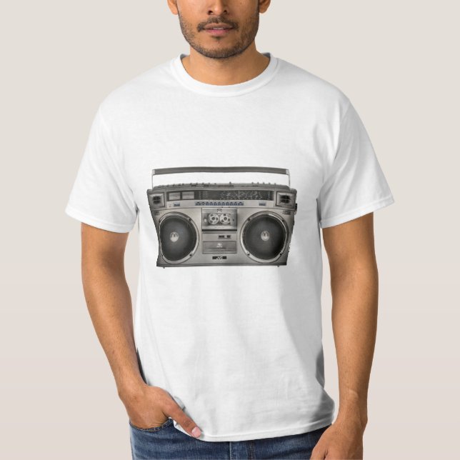T-shirt Boom Box Ghetto Blaster Retro années quatre-vingt- (Devant)