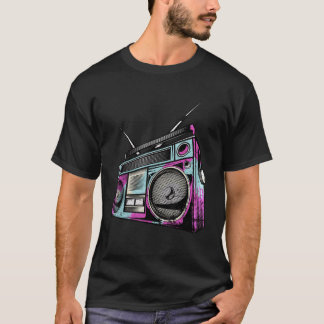 T-shirt Boom Box vintage Retro 80s Stéréo