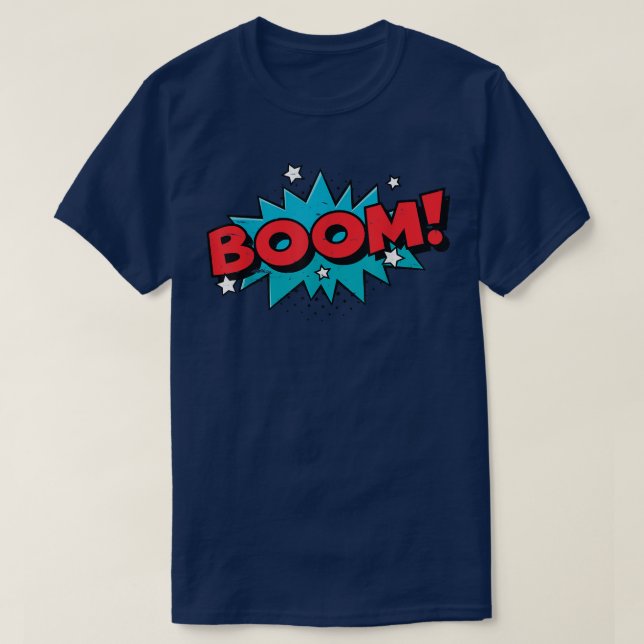 T-shirt BOOM Comédie Caricature Drôle Pop Art Design V (Design devant)