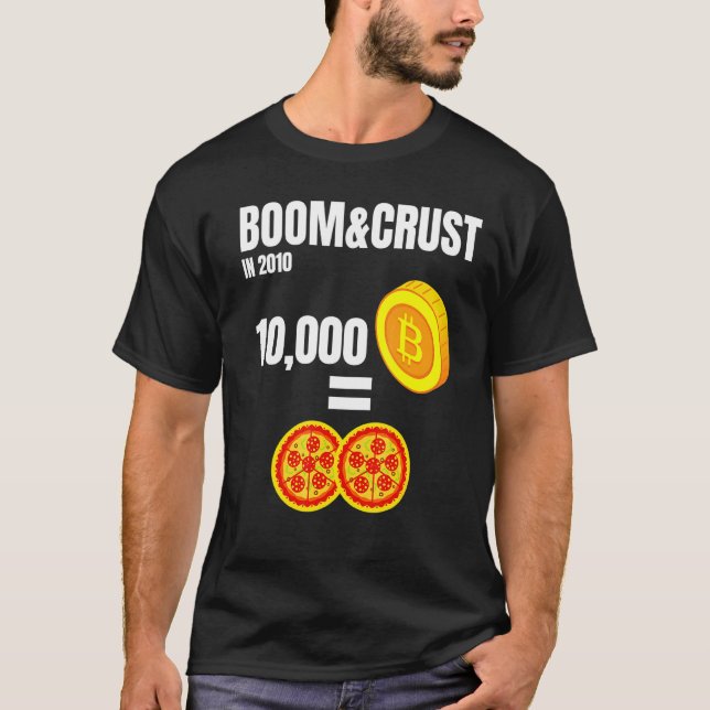 T-shirt Boom et histoire de la croûte de Bitcoin Btc Crypt (Devant)