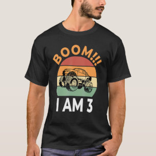 T-shirt Boom I Am 3 Birthday Boy Celebration Monster Truck