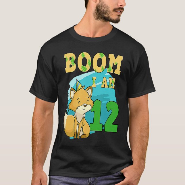 T-shirt Boom j'ai 12 ans chat (Devant)