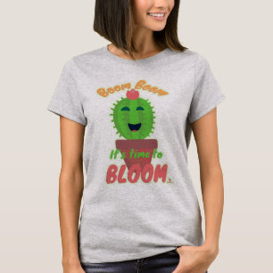 T-shirt Boom Time To Bloom Cute Cactus Cartoon