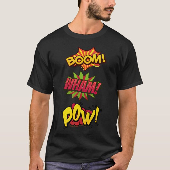 T-shirt Boom Wham Pow Comic amadeus horseshoe (Devant)