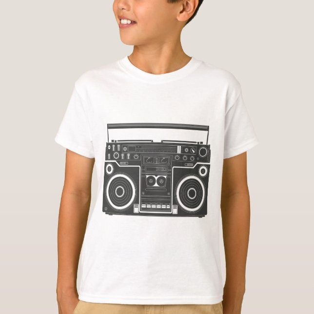 T-shirt Boombox des années 80 (Devant)