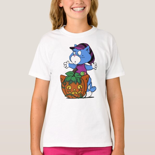 T-shirt Boomi Chats Kitty Citrouille (Devant)