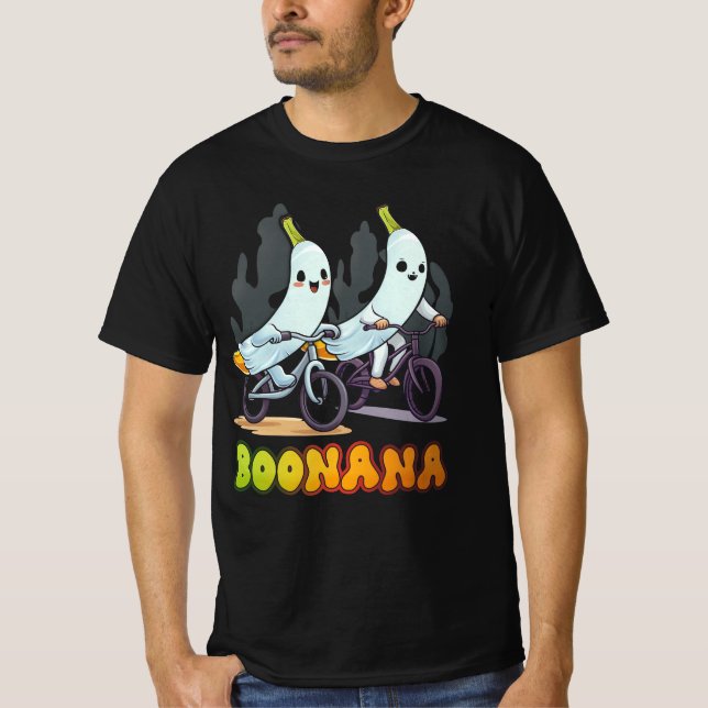 T-shirt Boonana Cute Ghost Banana Cyclisme Fruit Halloween (Devant)