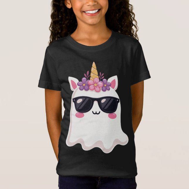 T-Shirt Boonicorn Halloween Cute Unicorn Boo Ghost Kids (Devant)