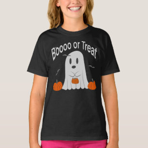 T-shirt Booo ou friandise fantôme mignon dessin Halloween