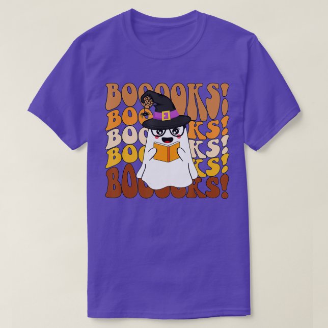 T-shirt Boooks Funny Halloween Teacher Book Library (Design devant)