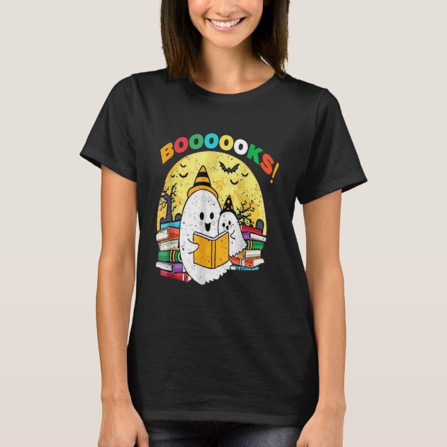 T-shirt Boooks Funny Halloween Teacher Book Library (Devant)