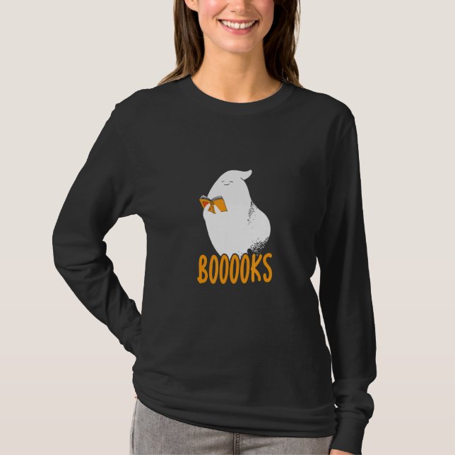 T-shirt Booooks Boo Love Reading  Halloween Hard Working B (Devant)