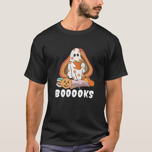 T-shirt Booooks Ghost Boo Read Books Library Teacher Hallo (Devant)
