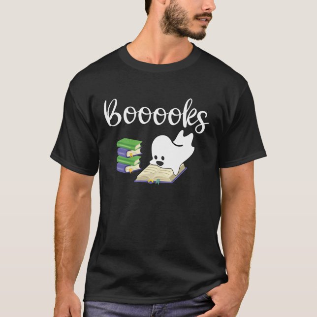 T-shirt Booooks Halloween Ghost Reader  Reading Boo Costum (Devant)