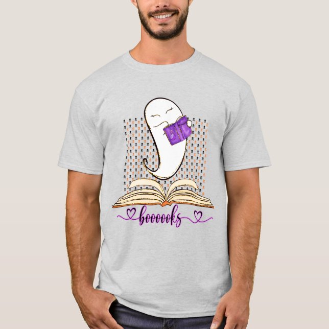 T-shirt Boooooooks ! Fantôme Et Livre Lecture Halloween (Devant)