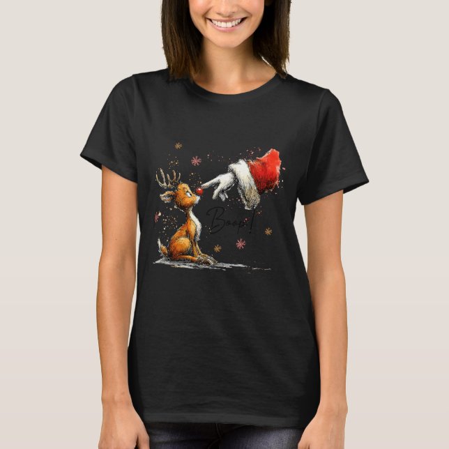 T-shirt Boop Funny Santa Farmer Reindeer Cute Christmas Ho (Devant)